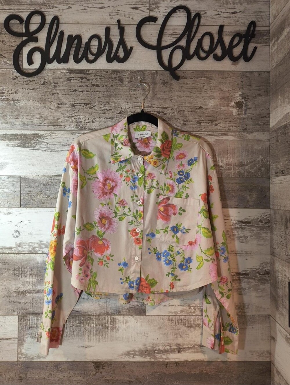 L’Essentiel Paris Floral Cotton Jacket Shirt Made in Italy One Size